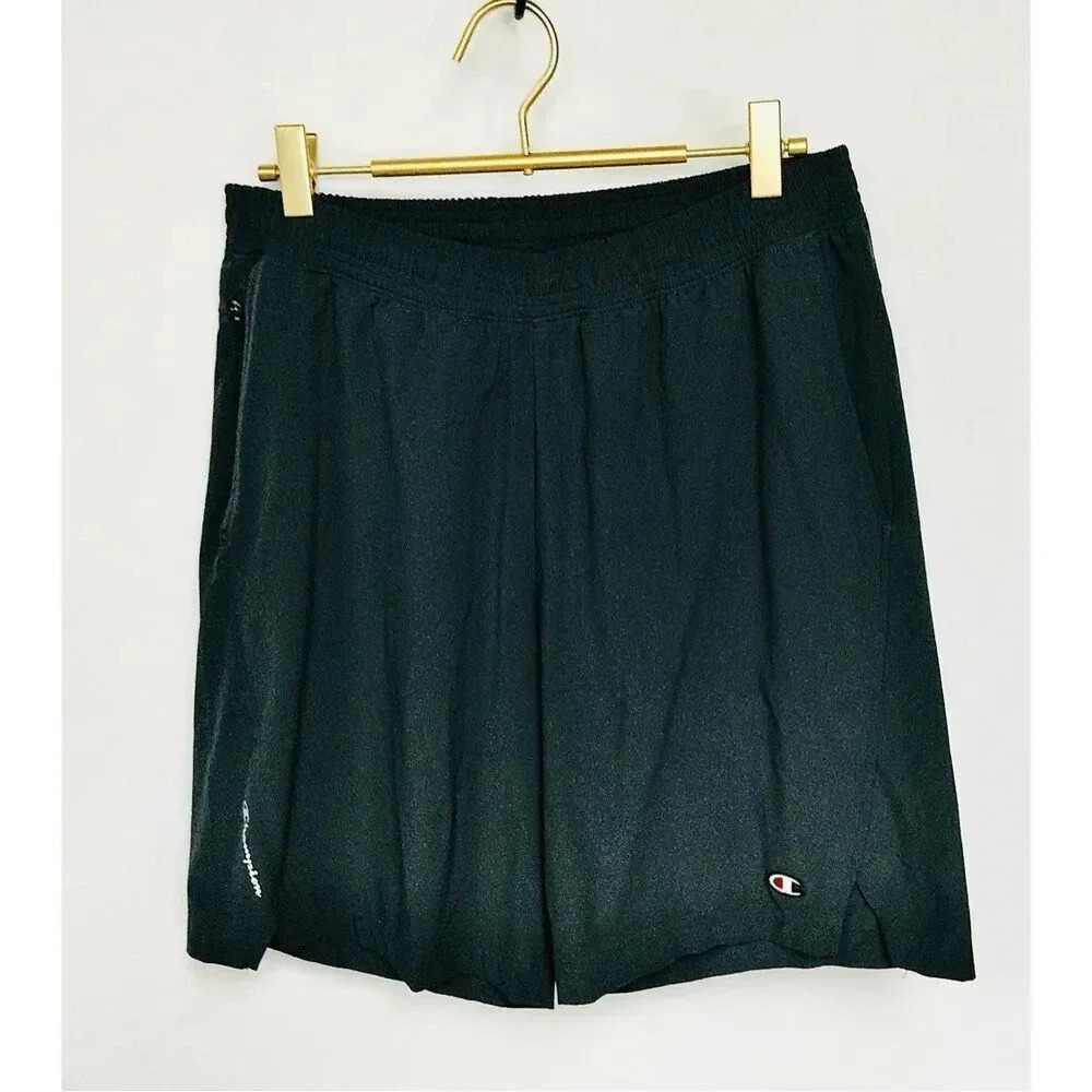 Champion Mens Black Elastic Waist Flat Front Pull-On Athletic‎ MVP Shorts Medium